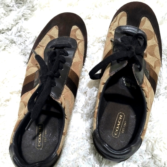Coach Women's Monogram Suede Sneakers Size 7.5 M - Picture 2 of 12